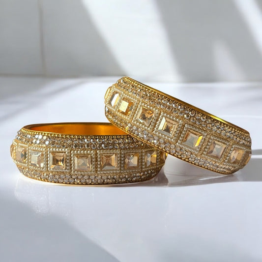 Elegant Gold-Plated Kundan Bangles