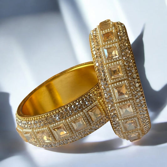 Elegant Gold-Plated Kundan Bangles